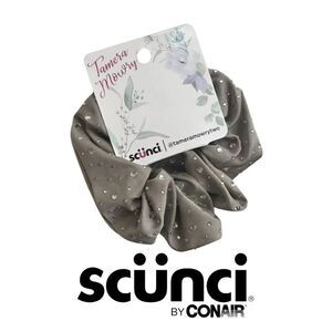 Tamara Mowry Scunci Taupe Rhinestone Embellished Satin Scrunchie NWT